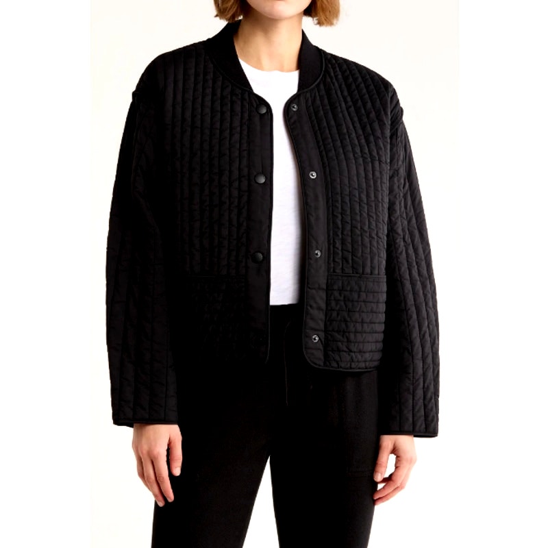 Rag & Bone Bobbi Cropped Quilted Jacket Black Size L